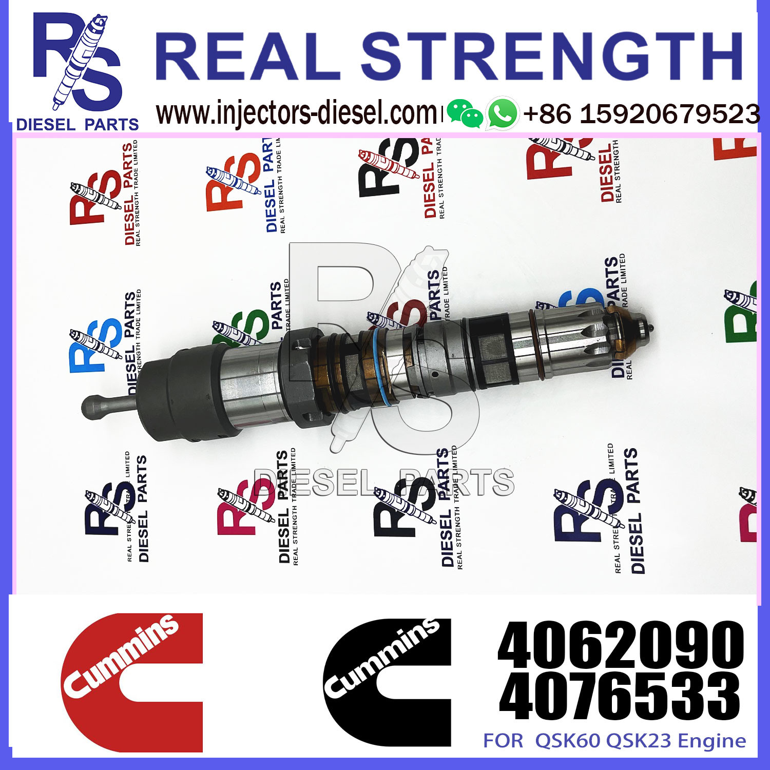QSK23 Truck tractor excavator diesel engine spare part fuel injector 4902827 4077076 4062090