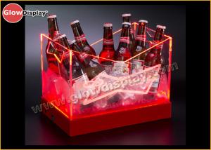 Quality Budweiser Transparent Acrylic Led Ice Bucket Laser Logo CE UL ROHS wholesale
