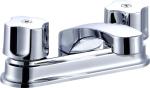 Brass Cross Handle Bathroom Sink Faucet Low Arc In Chrome OEM