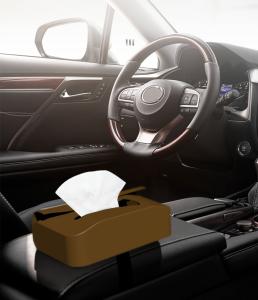 Quality 16x11x8cm SEDEX Car Tissue Box Holder PU Leather Materials wholesale