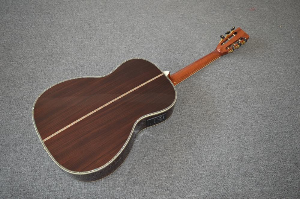 All Solid wood 39 inch 000 acoustic guitar,Ebony fingerboard,Abalone inlays,One piece of neck,Top quality acoust