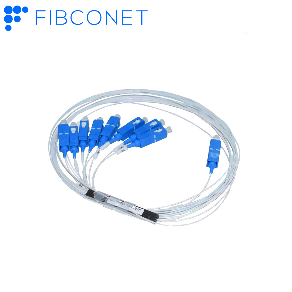 1*8 SC/UPC Connectors Fiber Optic Communication Cables for FTTH Mini PLC Splitter