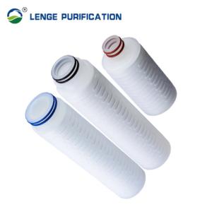 China 2.5 Inch Glass Fibre PP Pleated Polypropylene Filter Cartridge For Gas Filtration on sale