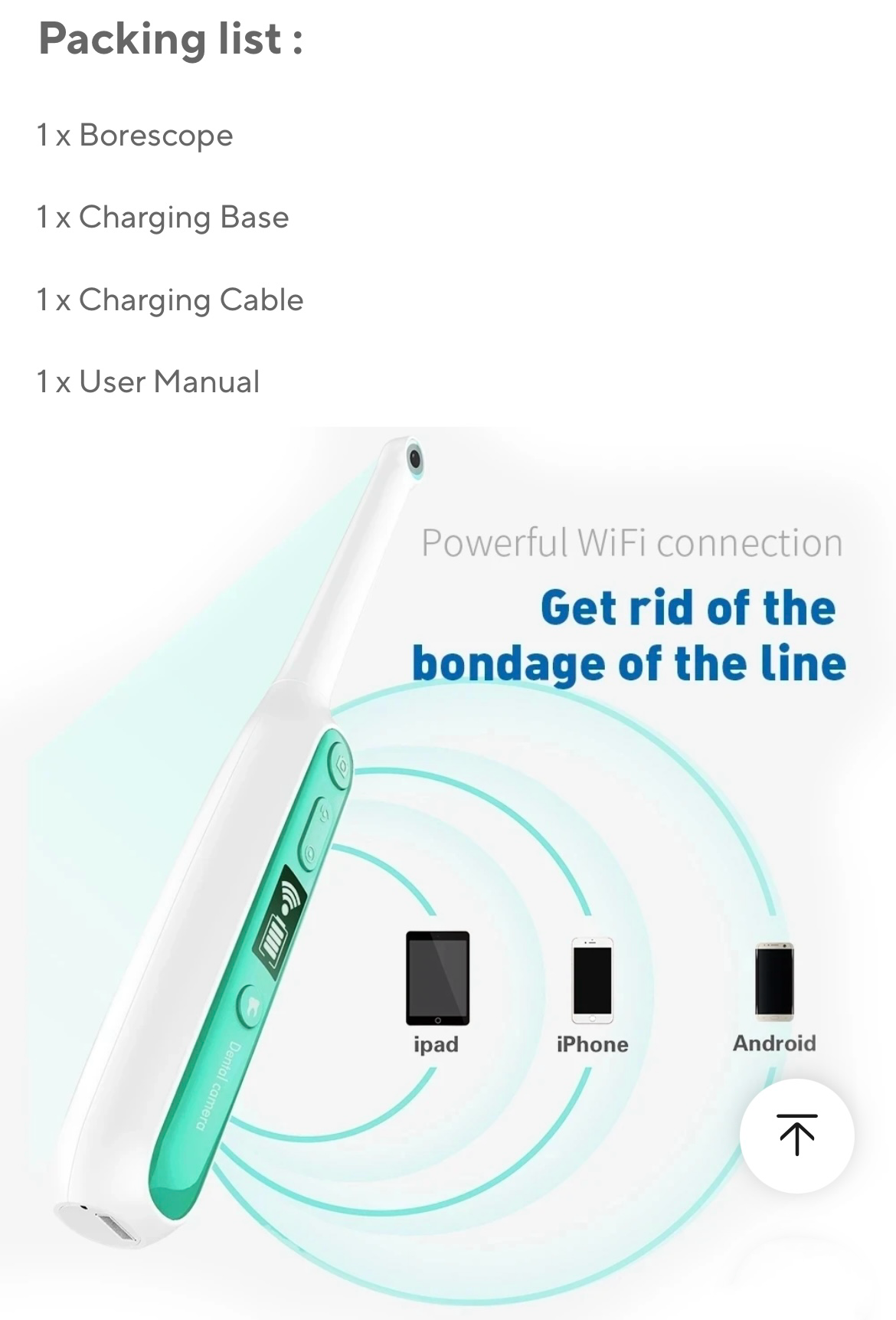 Portable Wifi Wireless Dental Intraoral Camera for Tooth Stains Care and Visual Oral Examination Shelf Life 3 years