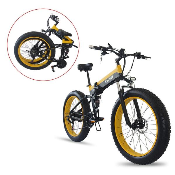 EU Quality 26x4.0 inch Fat Tire Folding E-Bike 1000W Motor 13AH Lithium Battery