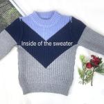Sweater Supplier Children Kid Knitwear 100% Cotton Crew Neck Geometric Pattern