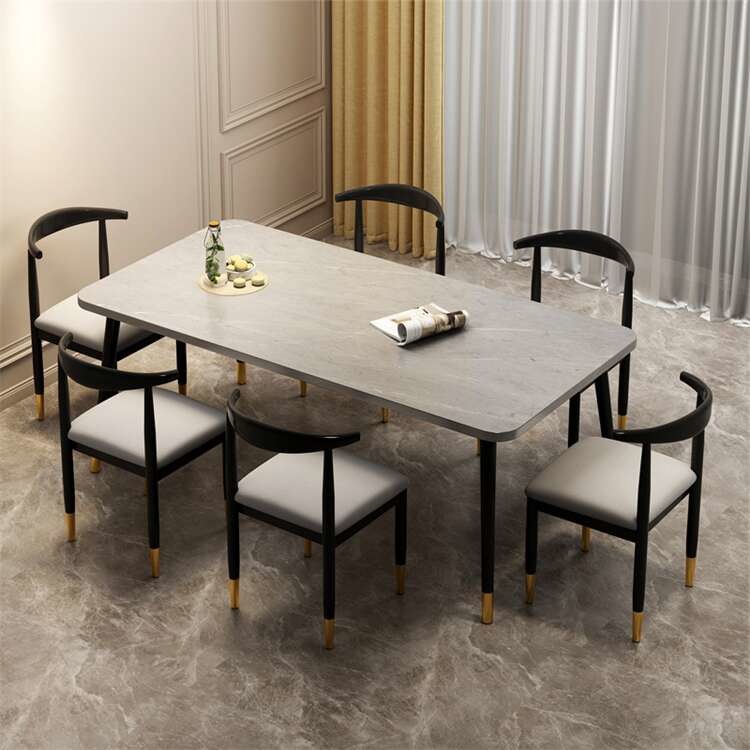 Customized Sintered Stone Marble Dining Table Set 4 Chairs Dining Table Set 6 Seater