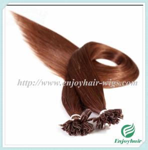 Quality Nail U-Tip Hair 10&quot;-28&quot; 100s/pack 33# color Straight Human Hair Brazilian hair extension wholesale