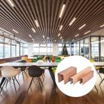 Decor Metal Baffle Ceiling U Shaped Wood Grain Aluminum False Ceiling