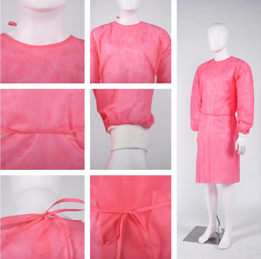 Nonwoven SMS Disposable Isolation Gown Personal Protective Medical SMS Insolation Gown