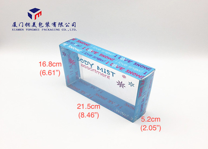 Rectangle Shape Clear PET Plastic Box Pack Body Lution Set 21.5X5.2X16.8cm