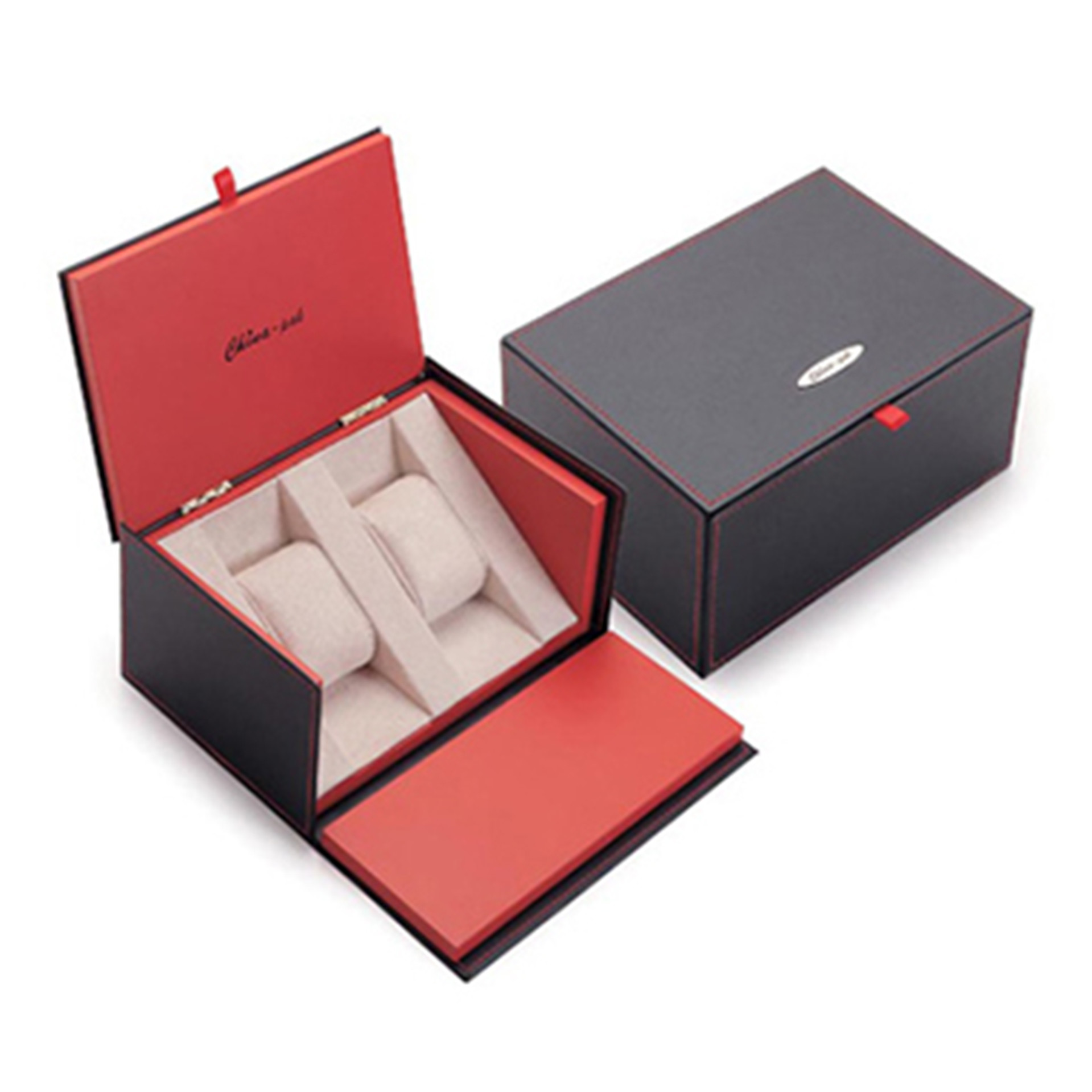 CMYK Watch Box Gift Packaging Khaki Wrist Lid And Bottom Box OEM ODM