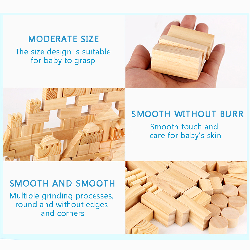 Montessori Education Wooden Grains Stacking Building Blocks Kindergarten Children Early Childhood Parenting Kids Toys