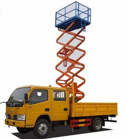 500kg Heavy Hydraulic Elevating Platform Truck Mounted Scissor Lift with 14m