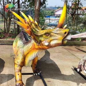 Quality 110VAC Fiberglass Animatronic Life Size Dinosaur Statues Styracosaurus Model wholesale