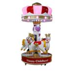 Amusement Park Mini Carousel Kiddie Ride Horse Machine For Children 110KG Load