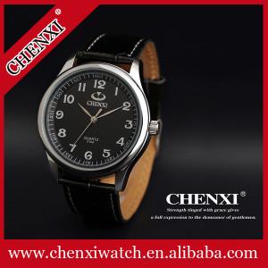 Quality OEM ODM Your Logo Custom Cheap Leather Watches Black White Unisex Watch Stainless Steel Caseback Genuine Leather Watch wholesale