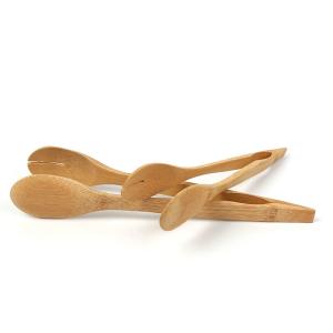 Quality Food Bamboo Eco Friendly Wooden Toast Tongs Kitchen Cooking Tool wholesale