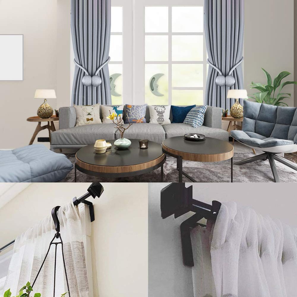 Traditional Design Style Hang Curtain Rod Holders Conveniently Tap Into Window Frame