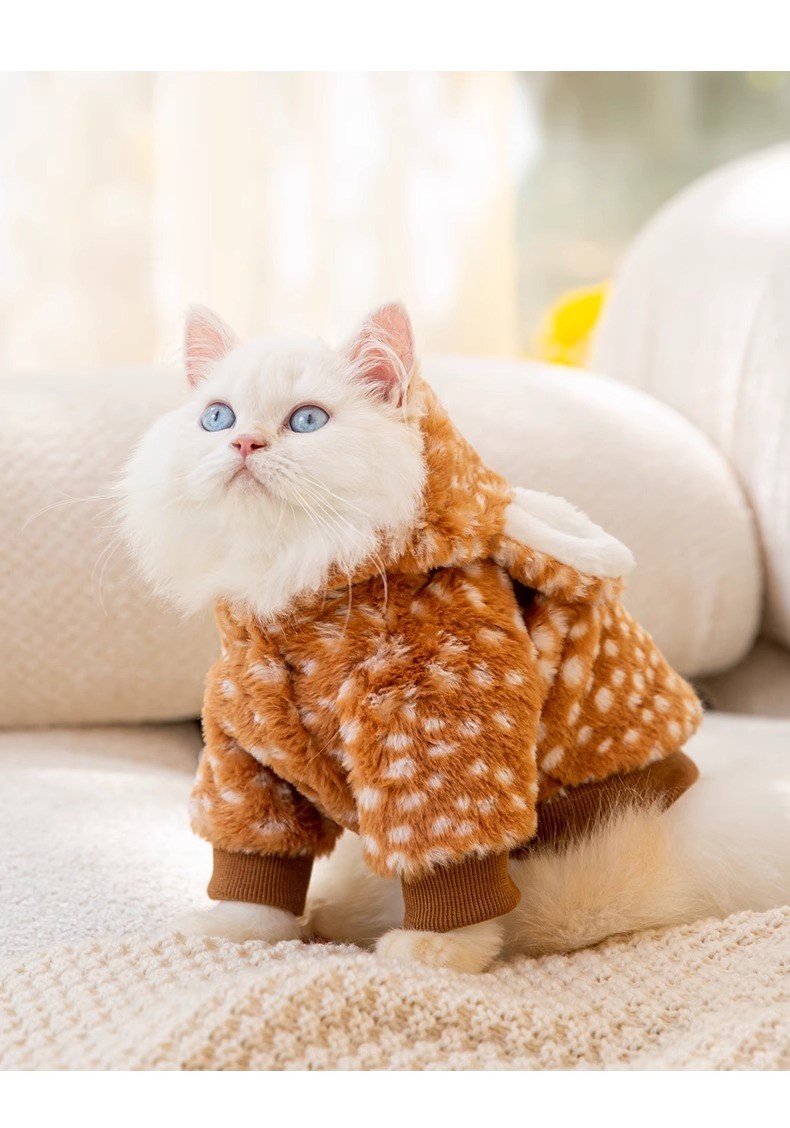 Fall / Winter Christmas Elk Pull Down Fleece Christmas Funky Clothes For Pets