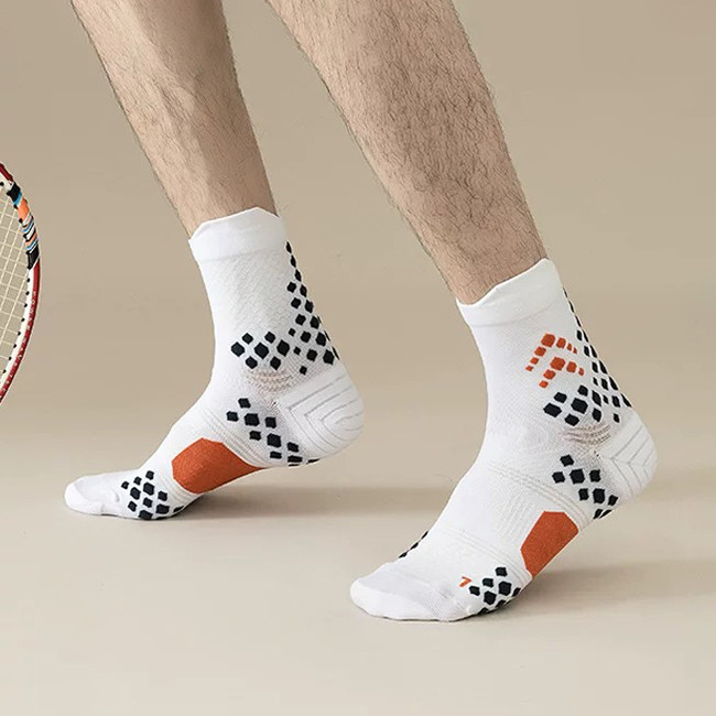 Terry Custom Cycling Socks Abrasion Resistant 3D Dots Crew Sport Socks