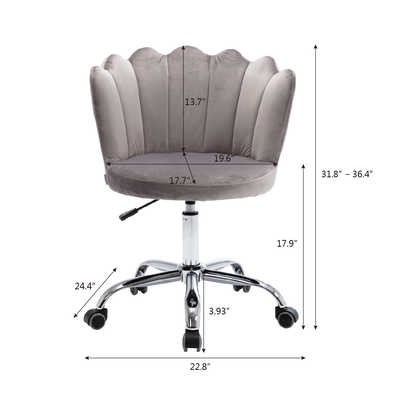 Gray D17.72'' Swivel Shell Chair / Living Spaces Desk Chairs Adjustable Height