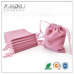 Lovely Pink Drawstring Jewelry Pouch Recyclable Material For Gift Storaging
