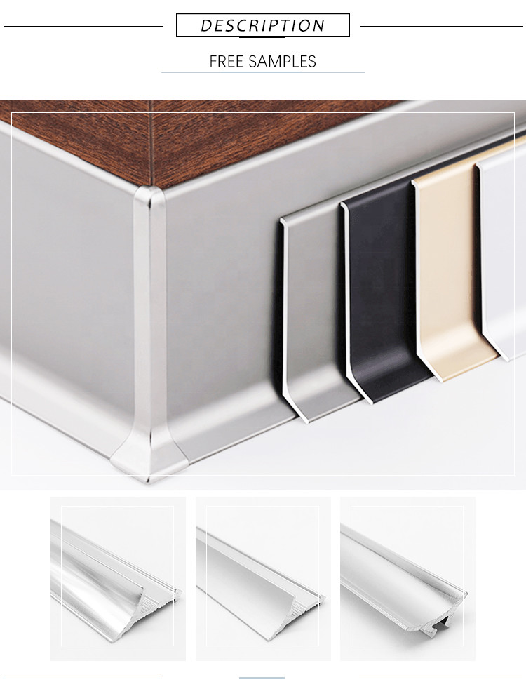 Kitchen 75mm Aluminium Skirting Stain Resistance Anti Insect Grade 6082