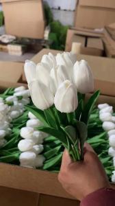 Quality Best sell Wedding Decorative PU Real Touch Tulip Rose Flowers Tulips Artificial Flower wholesale