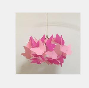 Quality PVC Butterfly Ceiling Light Shade Pink Butterfly Lampshade wholesale