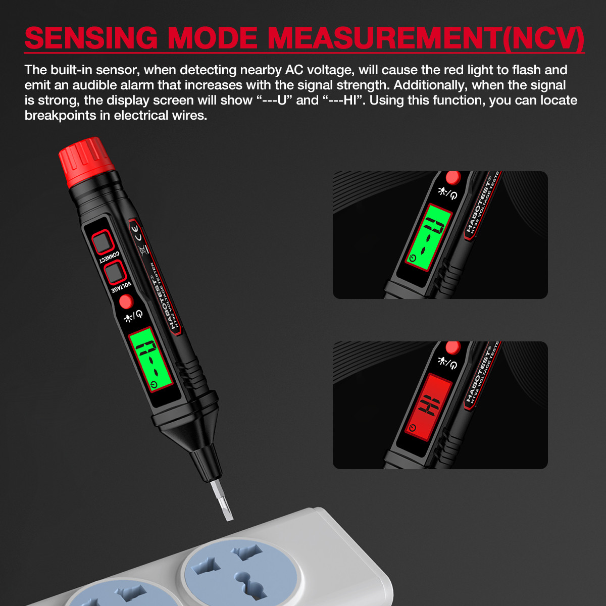 HT92 Electrical Pen Tester Multifunction LCD Digital Display Electroprobe AC/DC Voltage Tester Electroprobe With Light