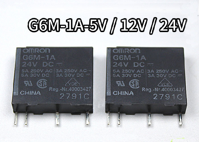 Omron Relay G6M-1A-24VDC, G6M-1A-12VDC, G6M-1A-5VDC 5A (4 Pin)