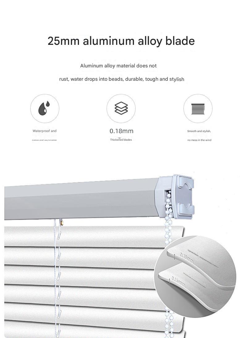 Modern Design Shutters for Waterproof and Antifouling Aluminum Louver Curtain in Toilet Kitchen Balcony Living Room