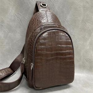 Quality Exotic Crocodile Skin Men's Chest Bag Authentic Genuine Alligator Leather Male Messenger Bag Crossbody Shoulder Bag wholesale