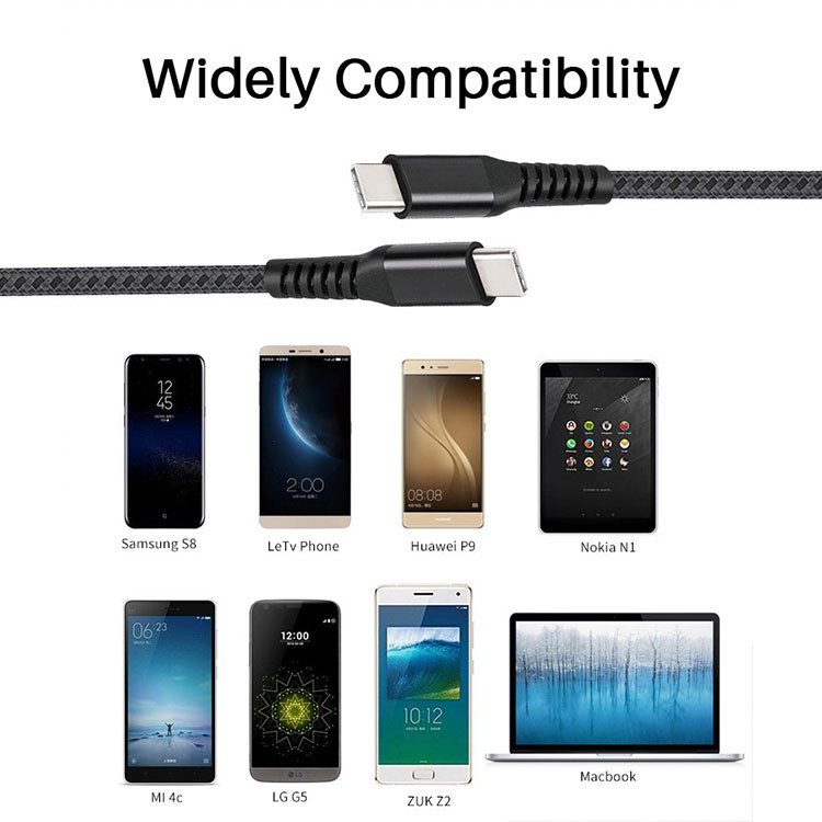 3A USB 2.0 Type C Cable 3m Braided USB C Charging Cable