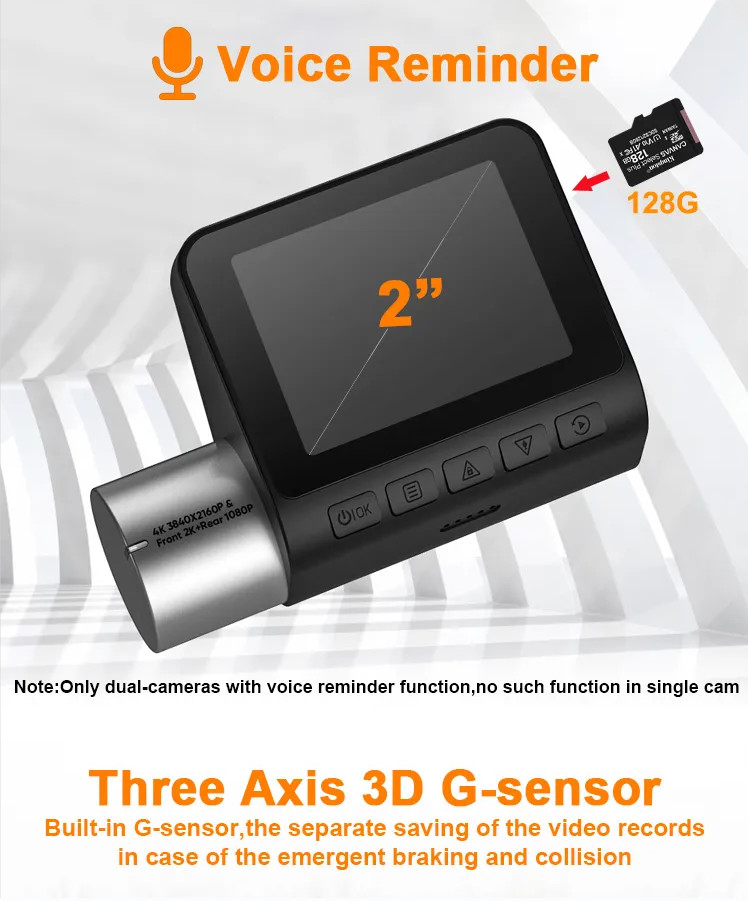Dual Lens Invisible Dash Cam DVR Night Vision WDR Built In GPS