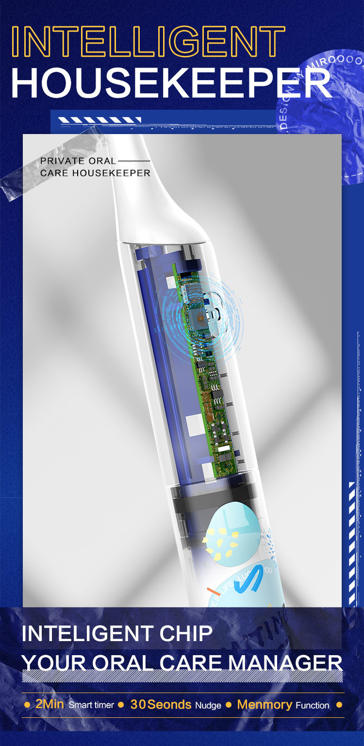Waterproof Rechargeable Electric Toothbrush Smart Timing Eco Friendly For Teens