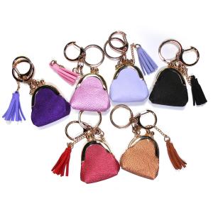 Quality Handhold Purple Polyester Mini Coin Bag Keychain Laser Logo ROHS Approved wholesale