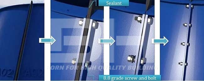 Anti Corrosion Cement Silo , Custom Steel Structure Cement Plant Silo