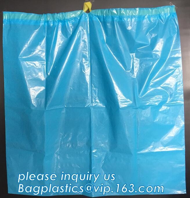 Disposable biohazard infectious plastic drawstring medical waste bag, Promotional mini biohazard drawstring packaging ba