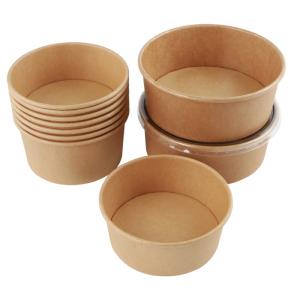 Quality Disposable Kraft Paper Bowls Takeaway Packaging Meal Bowl Customized LOGO wholesale