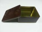 Metal Black Square Tin Containers , Printed Food Cans / Medicine Boxes