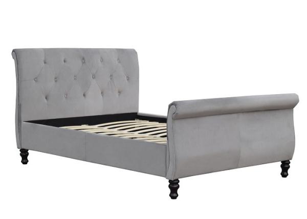 Cheap Luxury Italian Upholstered Bed Frame Modern Button Tufted Fabric Linen for sale