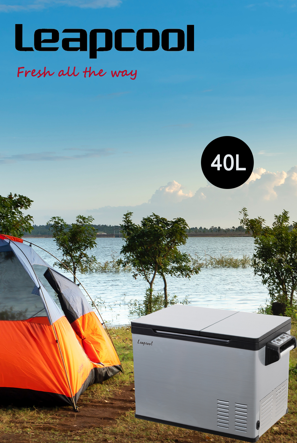 Dual Zone Fashion Design Solar Charging Refrigerator for Camping 12v Car Fridges