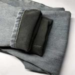 Soft Woven Stretch Denim Fabric With Fleece Bonded Smoky Indigo