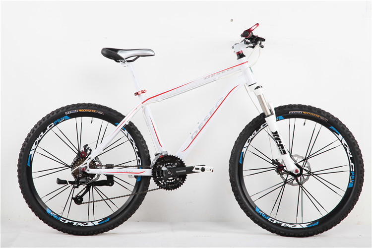 High grade disc brake Shimano 21 speed 6061 aluminium alloy MTB with 24 hole spoke wheel