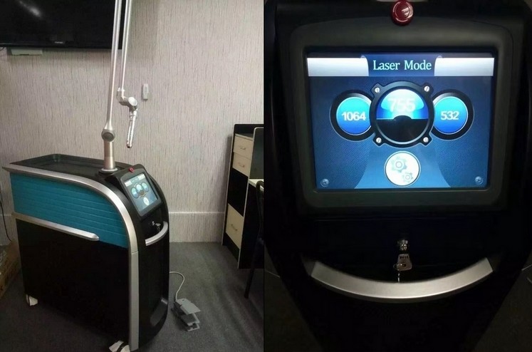 1064nm/532nm Nd YAG laser, Picosecond laser all colour tattoo removal machine