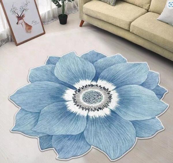 Irregular Living Room Floor Carpets Gold Diamond Velvet Flower Bedroom Sofa