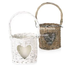 Quality new design home dicorative wicker flower basket willow garden basket plant round wholesale