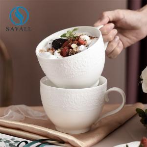 Quality Hotels Cream White Modern Luxury White Porcelain Coffee Cups wholesale